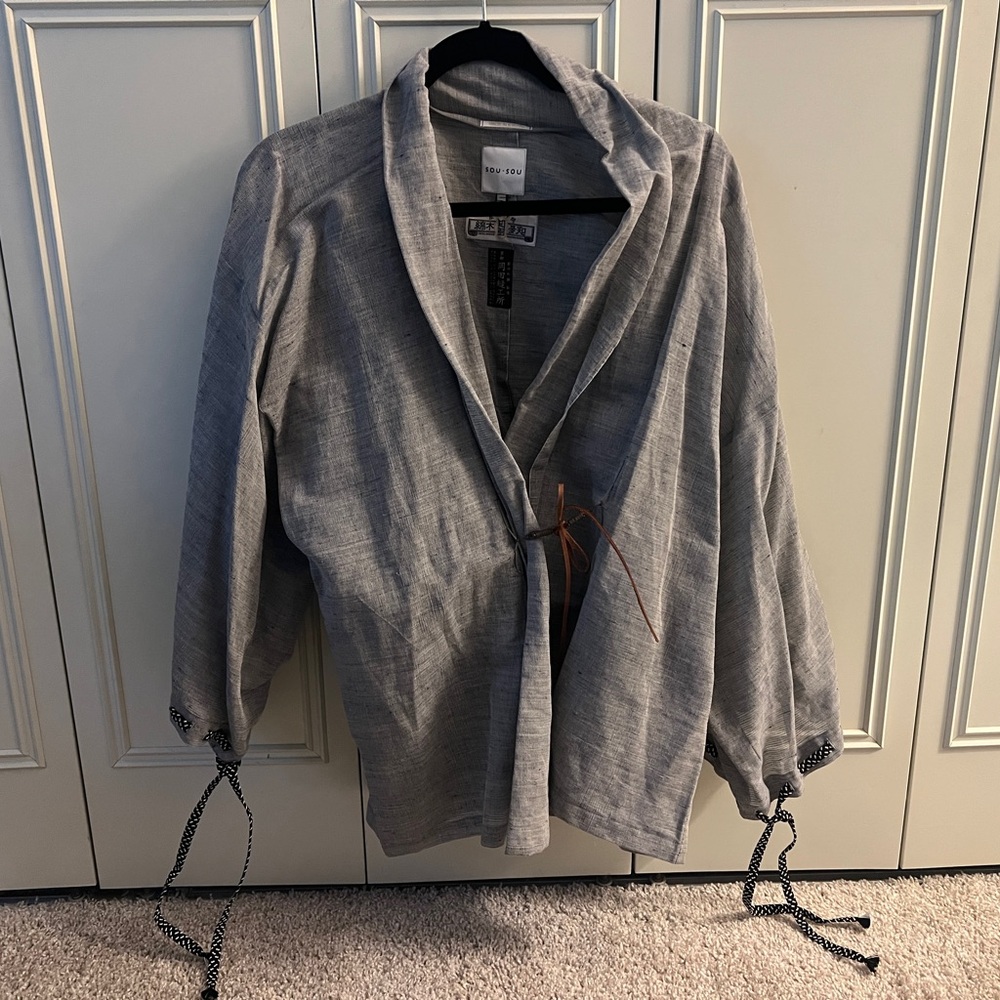 Sou Sou Japan Gray Lightweight Kimono Jacket S